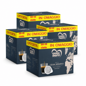 PROMO! 4 Confezioni Gran Riserva da 50+10 Cialde in Omaggio (240 Cialde Totali) a PREZZO SCONTATO